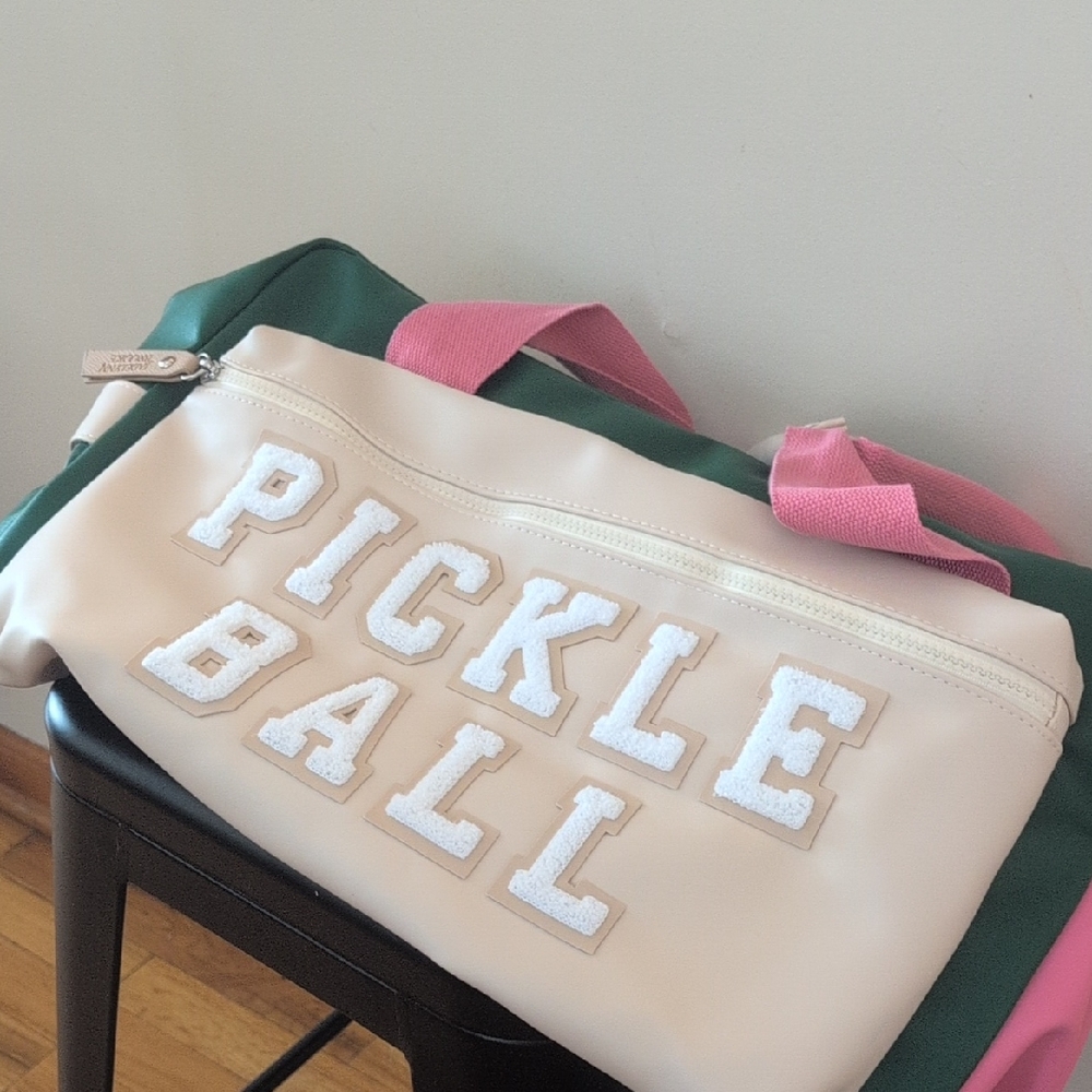 Stylish Cream and Pink Pickleball Bag